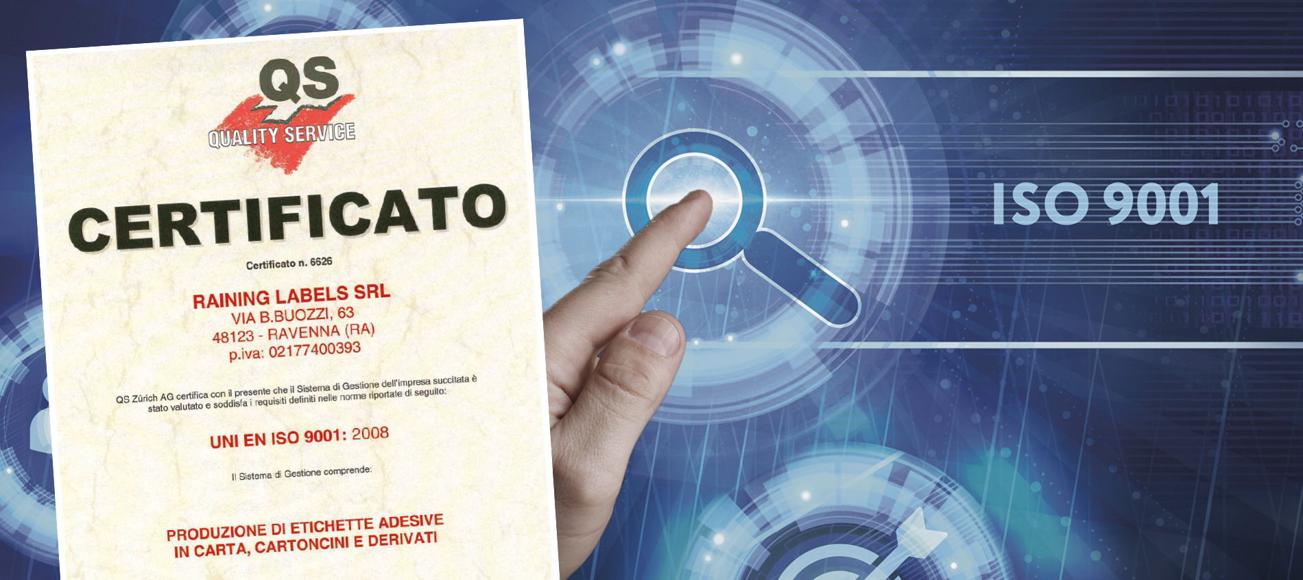 Certificazioni Raining Labels ISO9001 e ISO14000