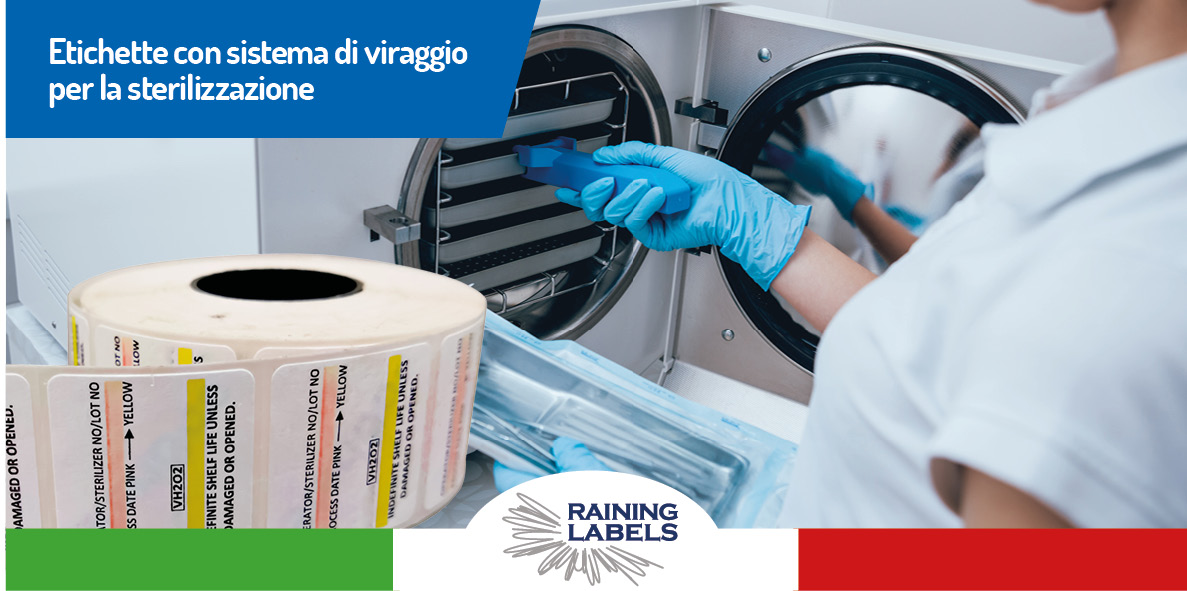 etichette con sistema di viraggio per sterilizzazione